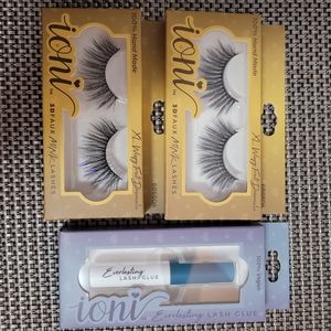 NEW Set of 3 Ioni 3D Faux Mink Eyelashes & Glue